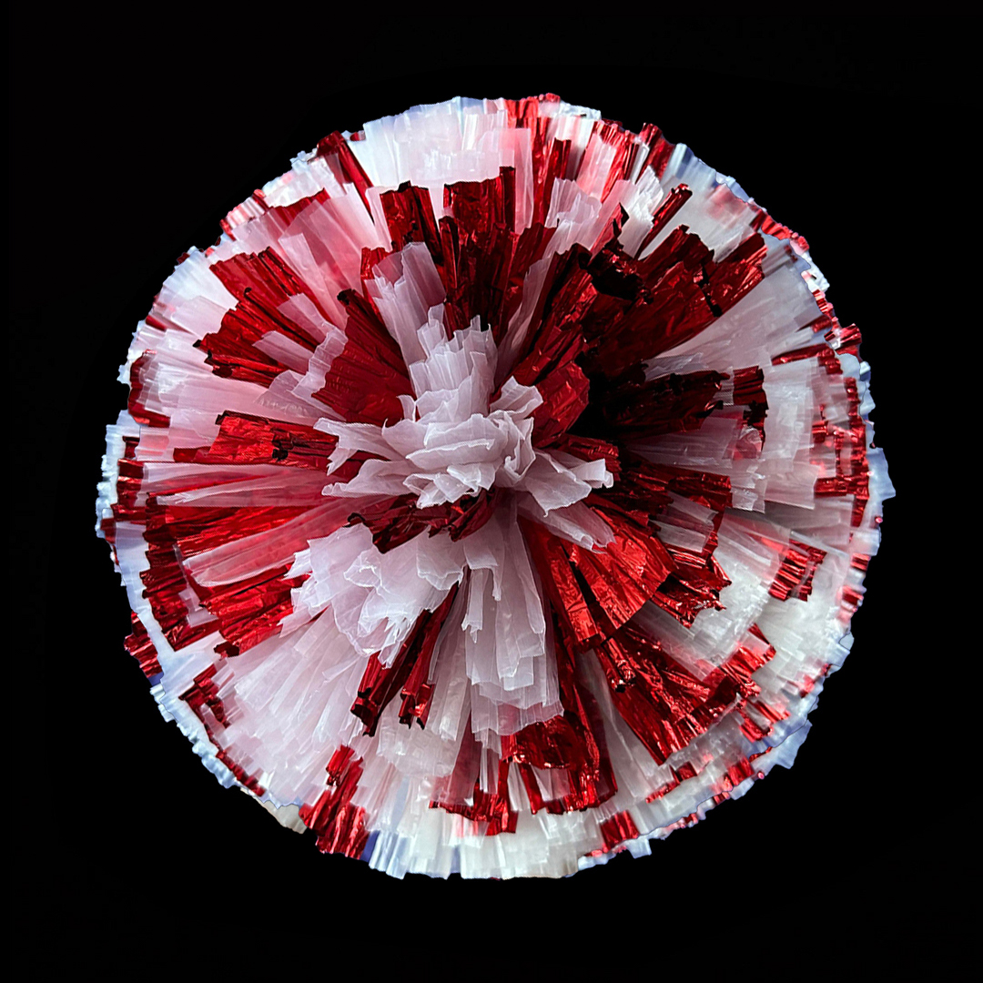 White + Big Red Metallic Stripes (64)